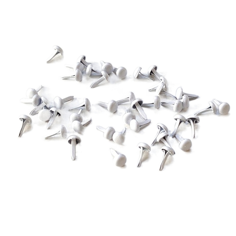 Papercraft Supply Invitation - 500pcs 4.5mm สีขาวโลหะ Brads สำหรับอุปกรณ์เสริม Scrapbooking