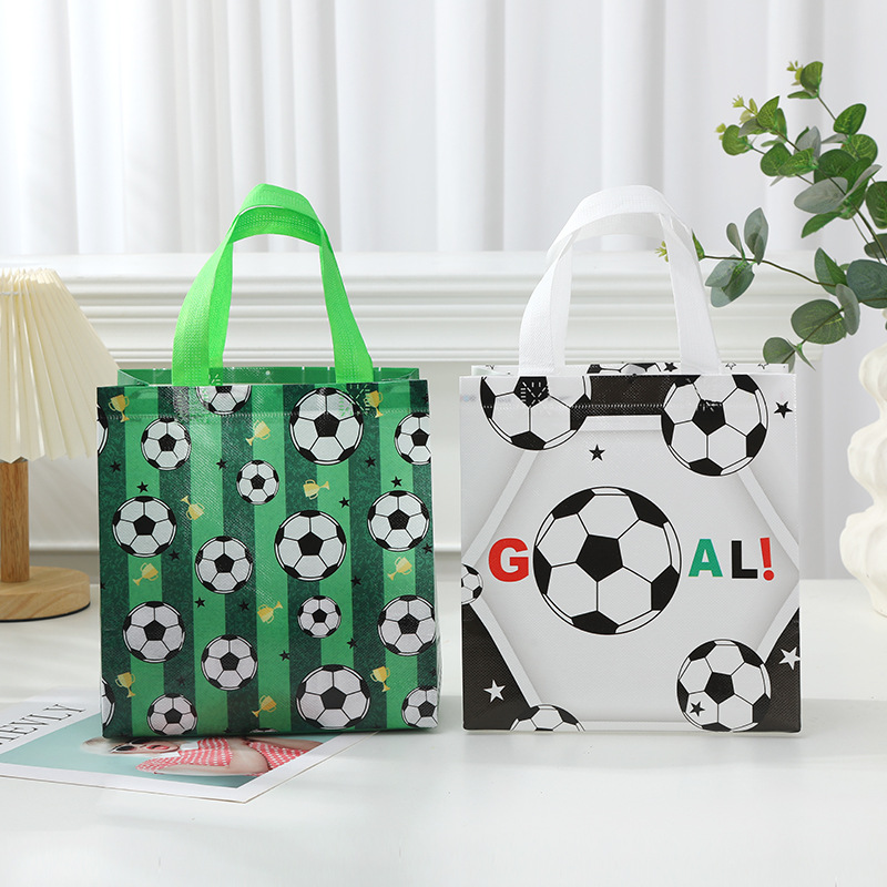 Event Party Shop - 10 ชิ้นกีฬาฟุตบอล Theme ของขวัญบรรจุถุงฟุตบอลไม่ทอช้อปปิ้ง Tote กระเป๋าสําหรับเด็ก