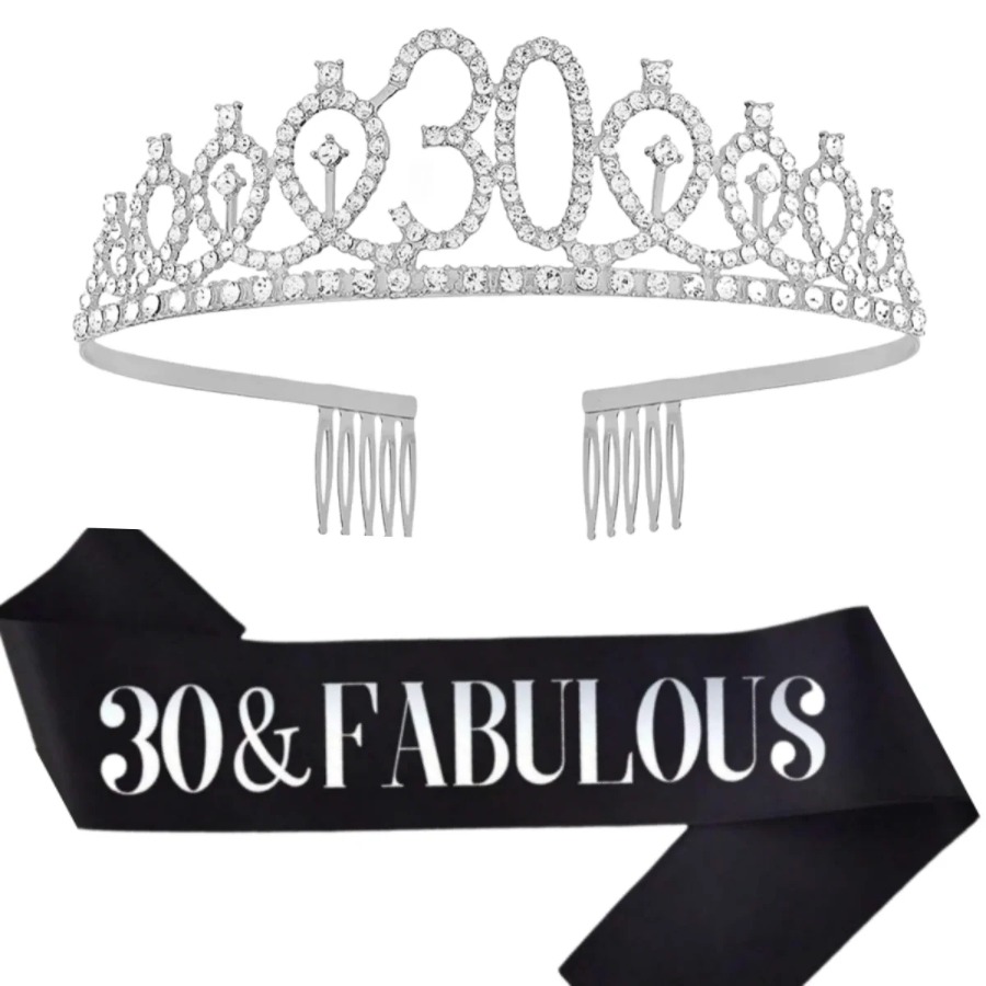 มงกุฎวันเกิดสีเงินวิบวับ พร้อม - Birthday Sash Glitter บทวิจารณ์และราคา