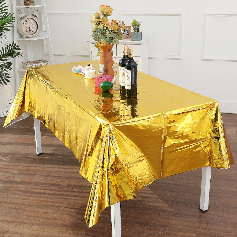 ผ้าปูโต๊ะแบบใช้แล้วทิ้งสีเงินท - Table Cloth Disposable บทวิจารณ์และราคา