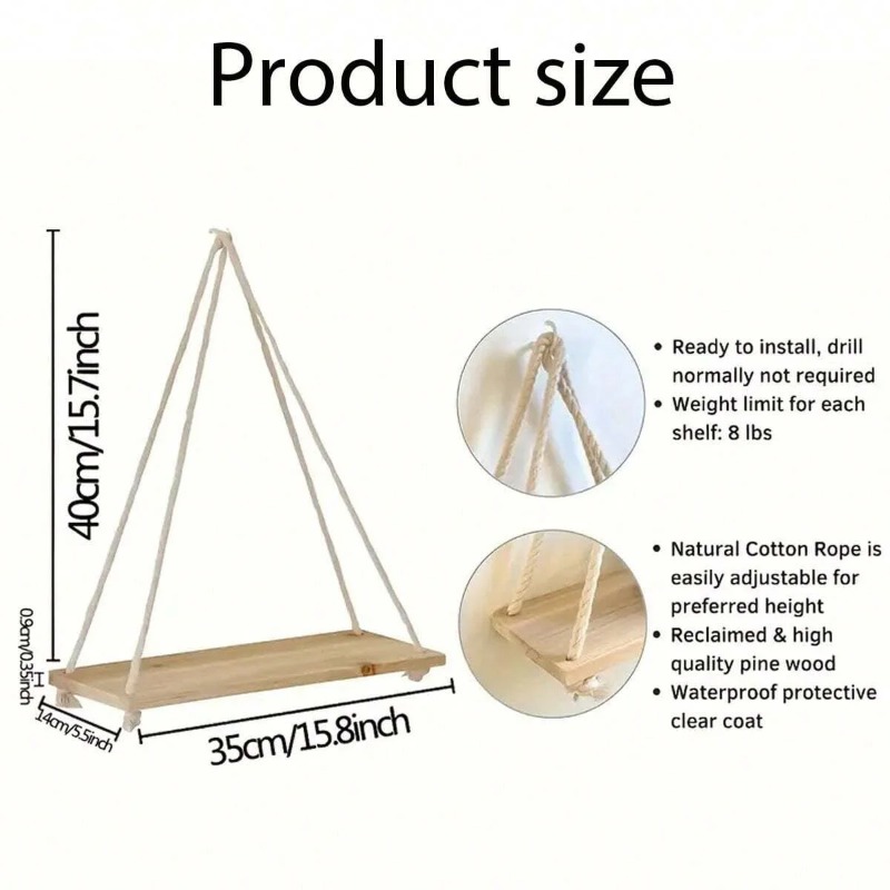 1PC ไม้ Swing แขวนเชือกกัญชาชั - Flower Wall Panel บทวิจารณ์และราคา