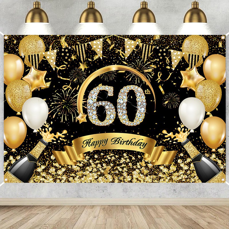 Happy 30th 40th 50th แบนเนอร์ว - Party Banner Gold บทวิจารณ์และราคา