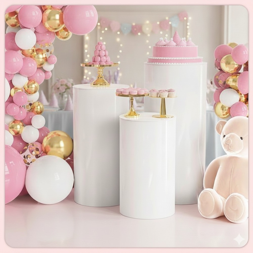 ขาตั้งทรงกระบอกสีขาว 3/5 ชิ้น, - Event Support บทวิจารณ์และราคา
