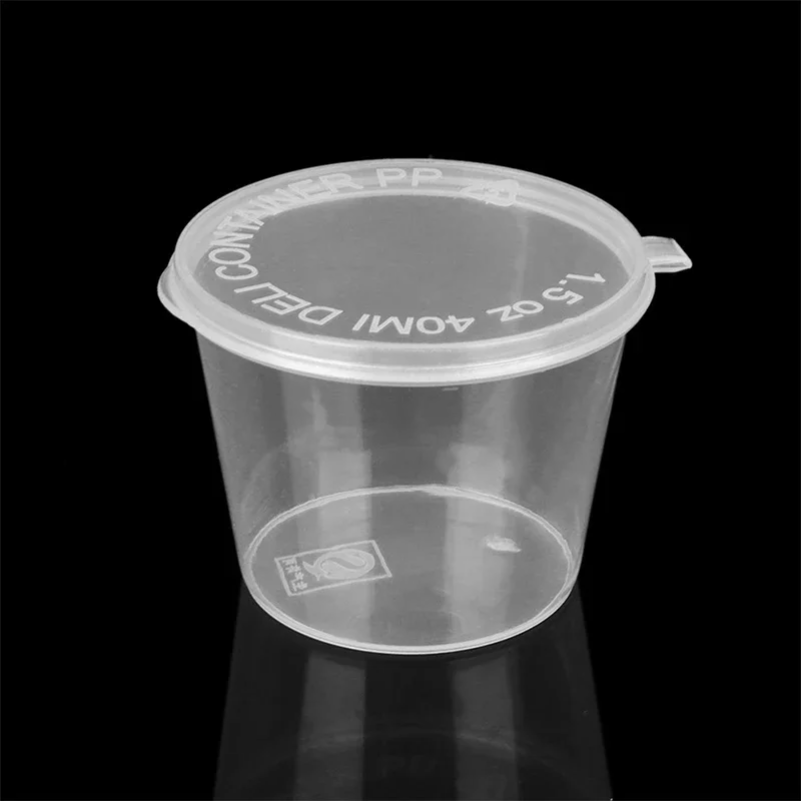 50 ชิ้นขวดซอสพลาสติกพร้อมฝาปิด - Plastic Cup 50Pcs บทวิจารณ์และราคา