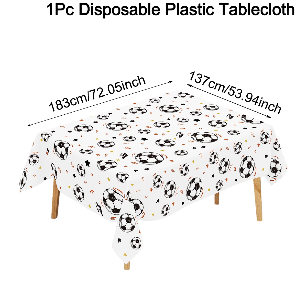 183x137 ซม. ธีมฟุตบอลผ้าปูโต๊ะ - Table Cloth Disposable บทวิจารณ์และราคา