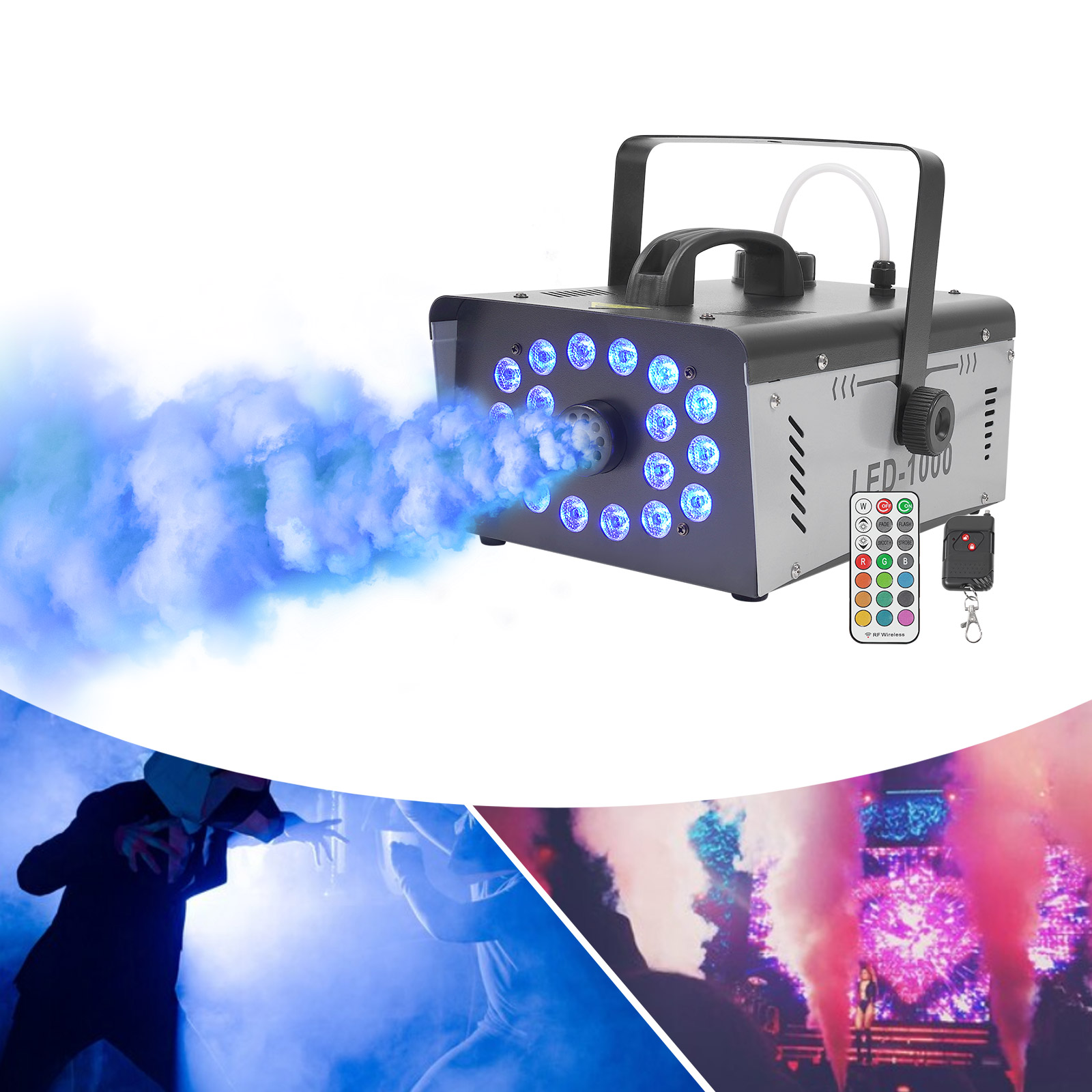 เครื่องพ่นควัน 1000W 18 LED เค - Event Party Dj บทวิจารณ์และราคา