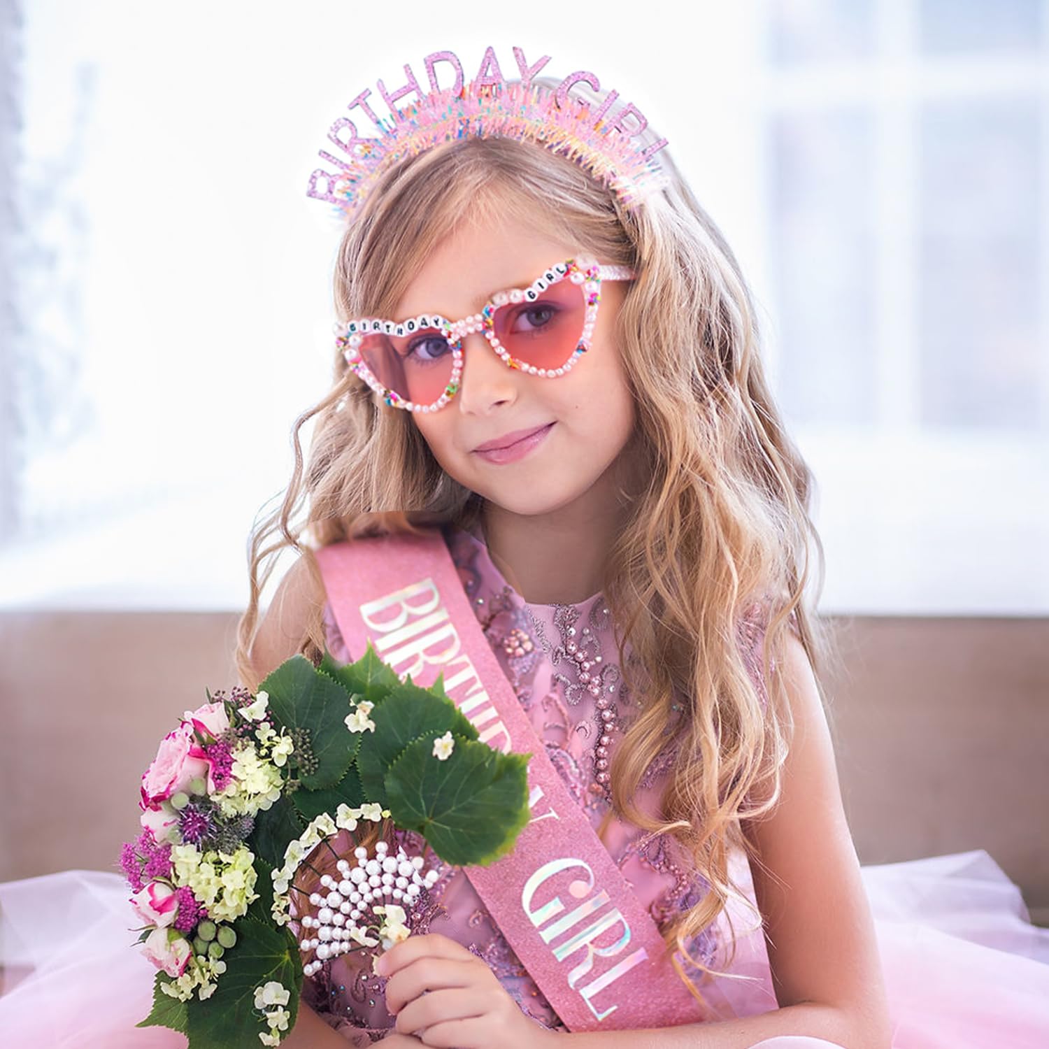 ชุดที่คาดผม ผ้าคาดเอว แว่นกันแ - Birthday Sash Glitter บทวิจารณ์และราคา