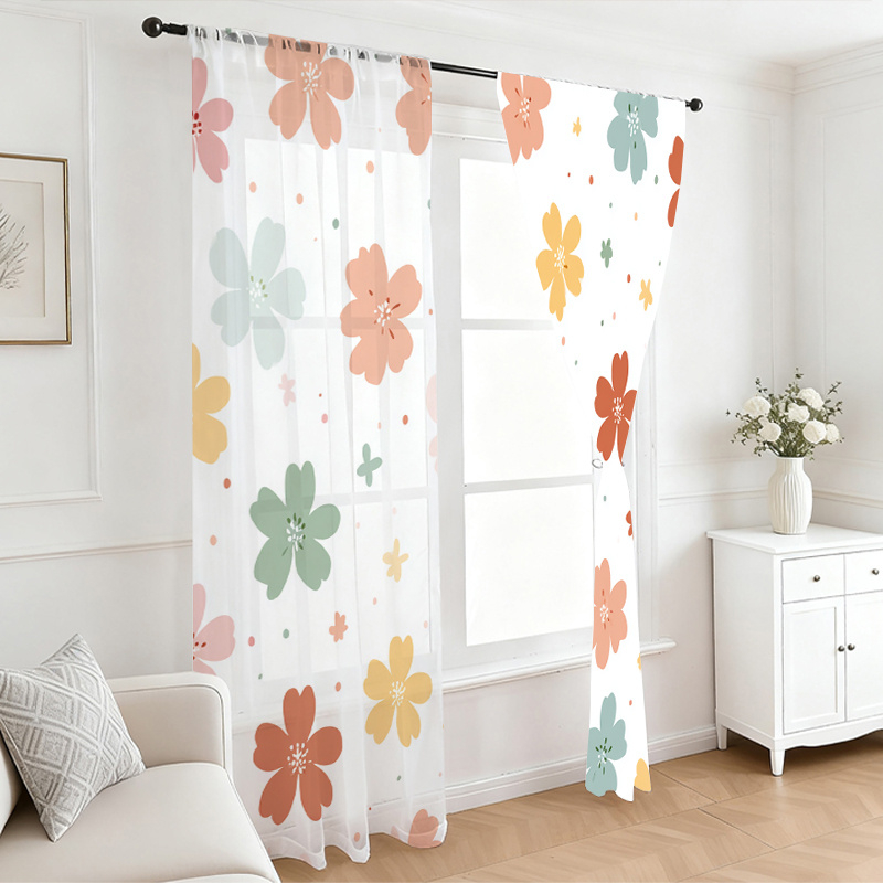 ผ้าม่านโปร่งแสงพิมพ์ลายดิจิตอล - Flower Wall Panel บทวิจารณ์และราคา