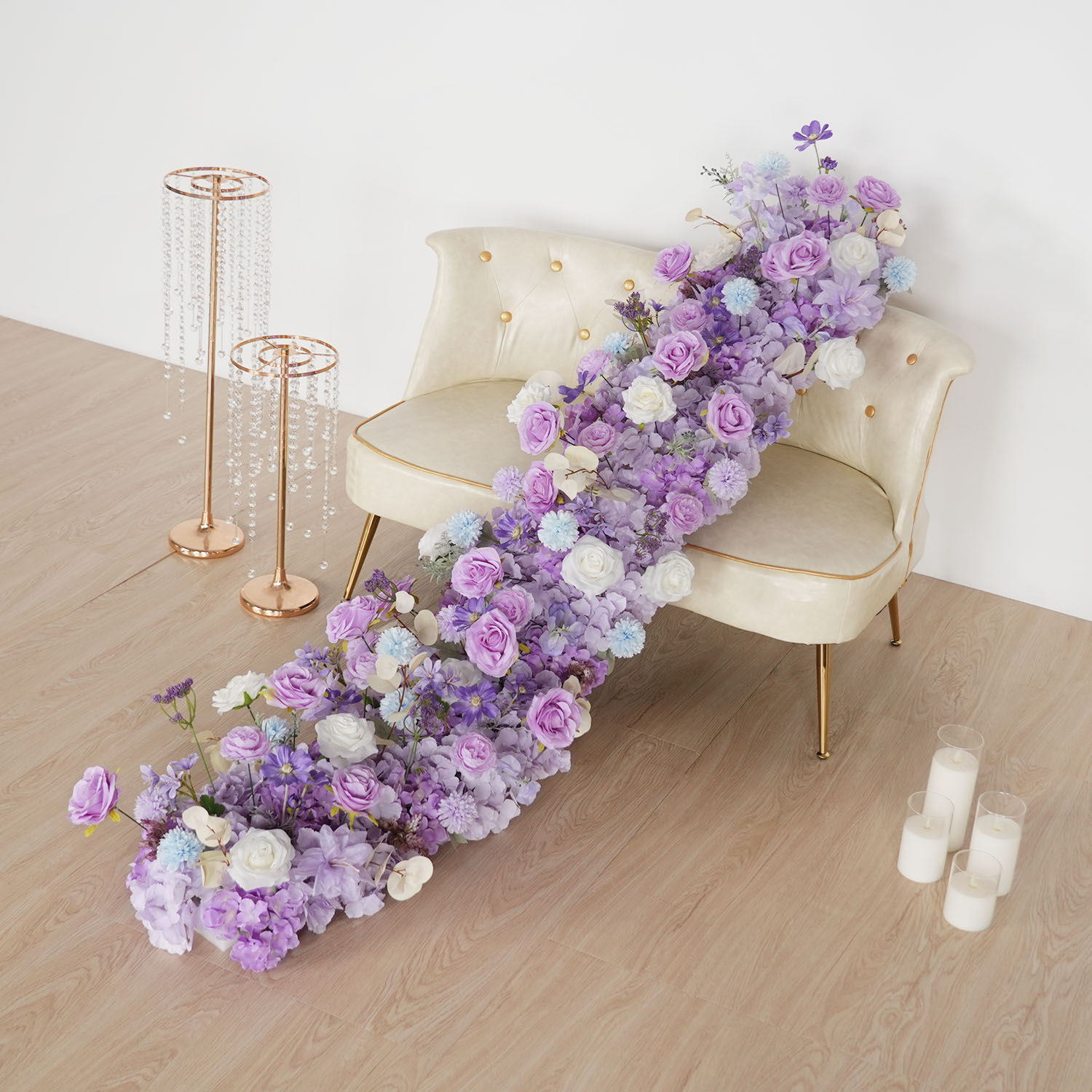 ดอกไม้สีม่วงประดิษฐ์ดอกไม้งานแ - Flower Wall Panel บทวิจารณ์และราคา